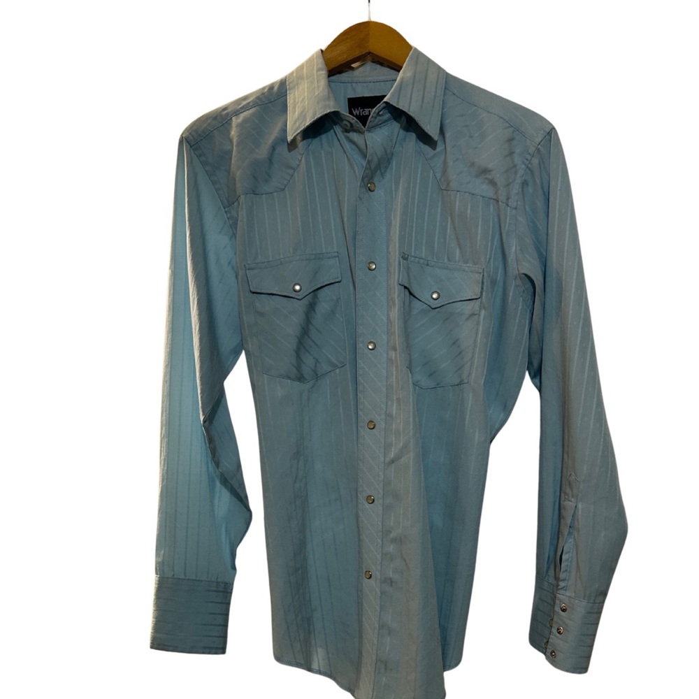 Wrangler Men's Light Blue Striped Shirt